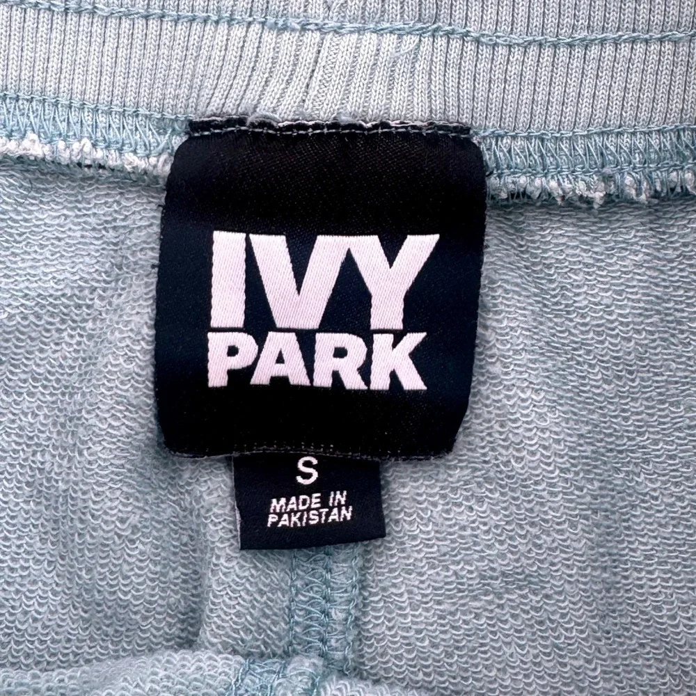 Ivy Park Athletic Shorts Womens Sz Small Blue Drawstring Lounge Logo Activewear